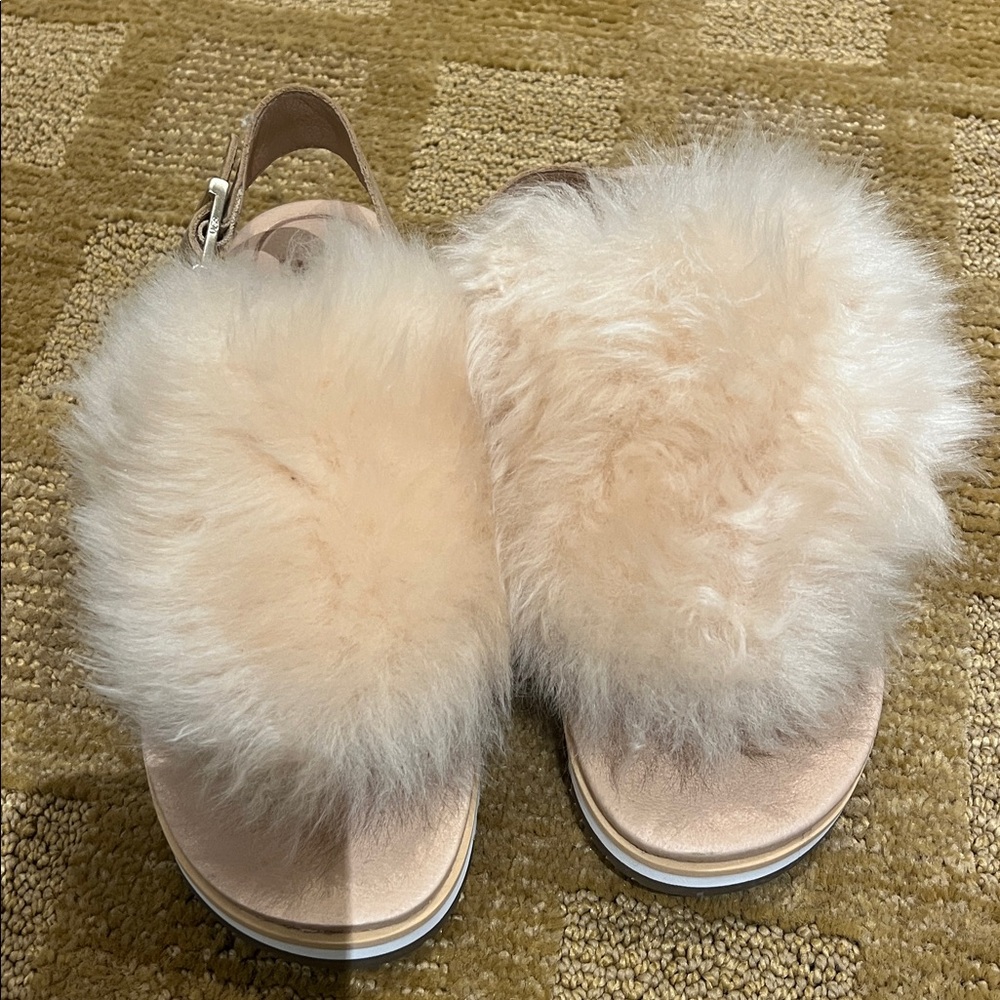 UGG Cream Fluffy Slides